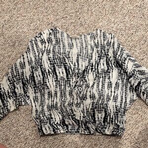 Lucy Love Black and White Abstract Blouse